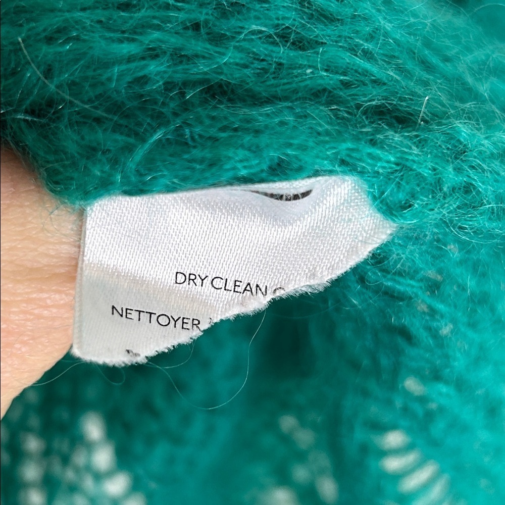 BY ANTHROPOLOGIE Posey Stitched Distressed Wool Blend SweaterGreen Size Small - Picture 11 of 16